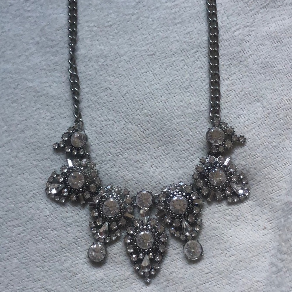 Silver Rhinestone Necklace - Picture 2 of 4